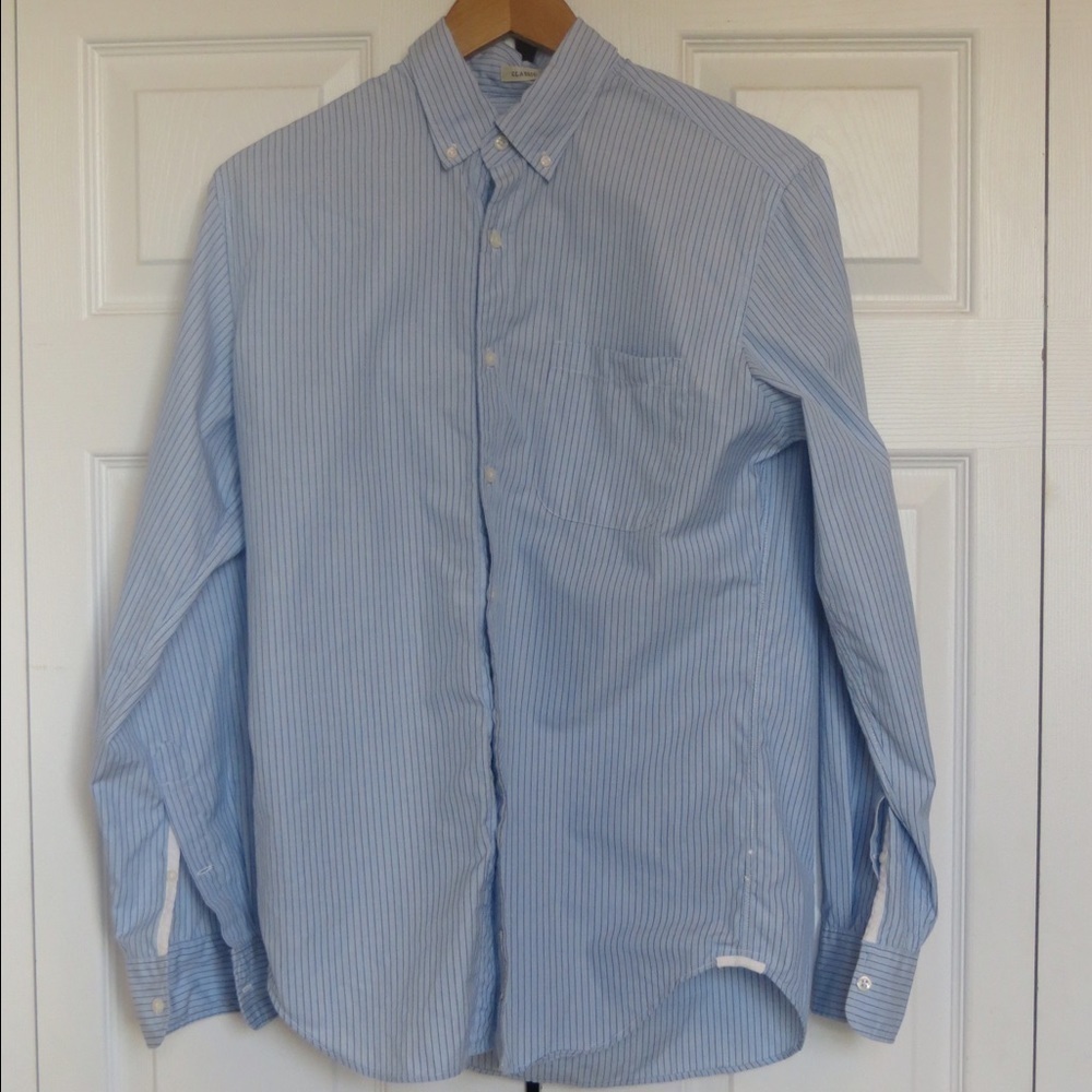 J. Crew Blue Pin Striped Button Up Shirt • Business Casual • Size S 🗣